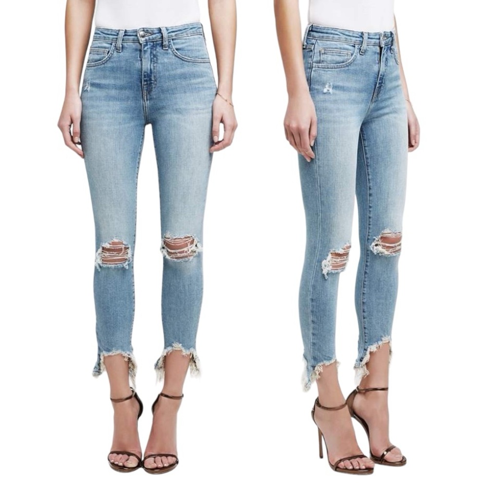 L’AGENCE The High Line High Rise Distressed Skinny in Desert Light Destruct 27